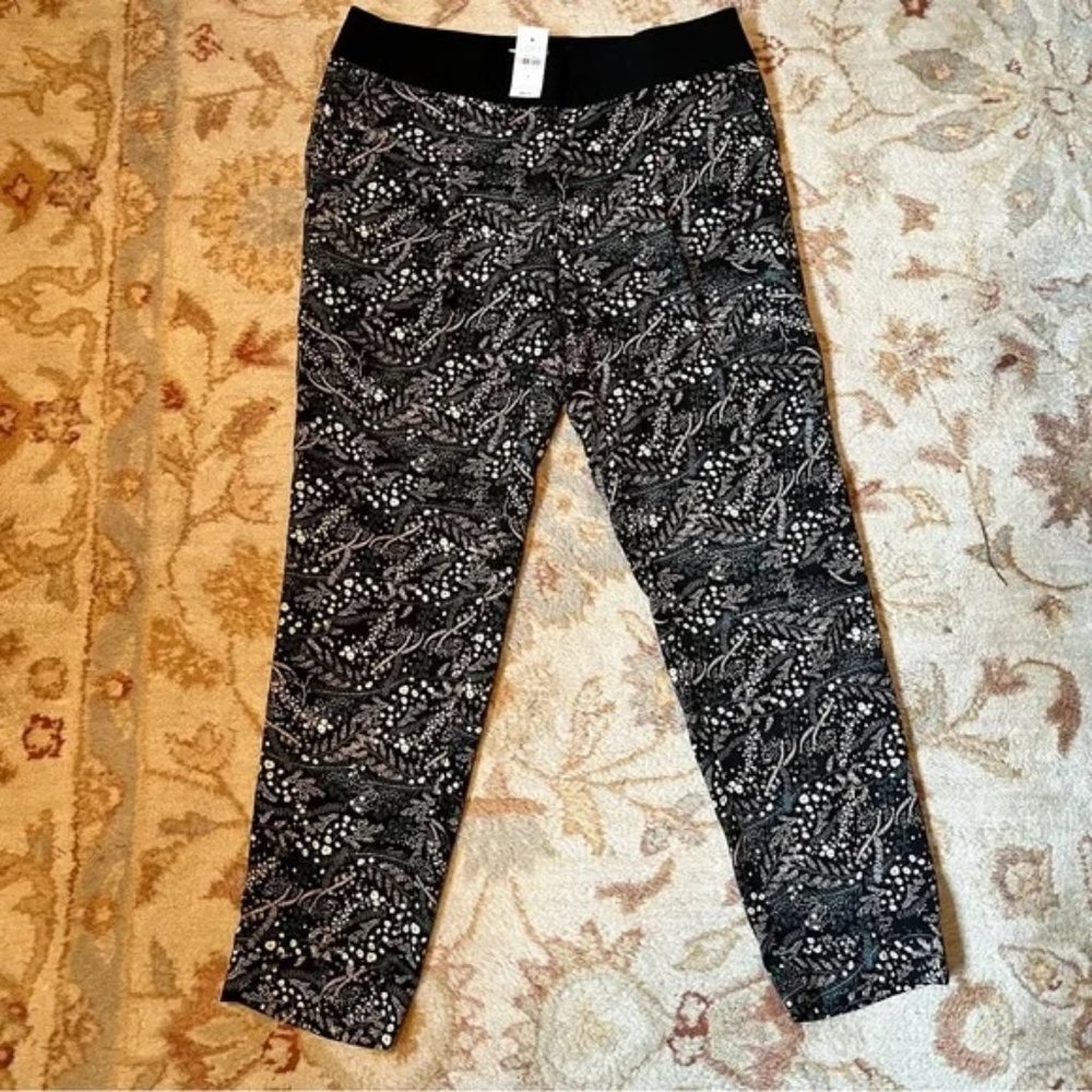Loft Ann Taylor silky patterned dress pants, NWT, size 4